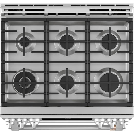 Café 30 Inch Slide-In Double Oven Gas Range, Stainless Steel - CCGS750P2MS1