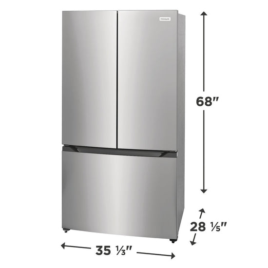 Frigidaire 35 in. 20 cu. ft. Counter-Depth French Door Refrigerator, Stainless Steel - FRFG2011AV