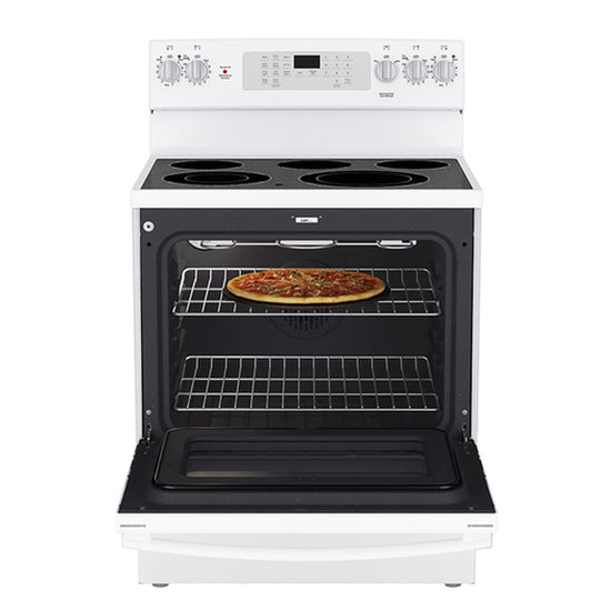 GE 30 Inch Freestanding Electric Range with True Convection and No-Preheat Air Fry, White - JCB840DVWW