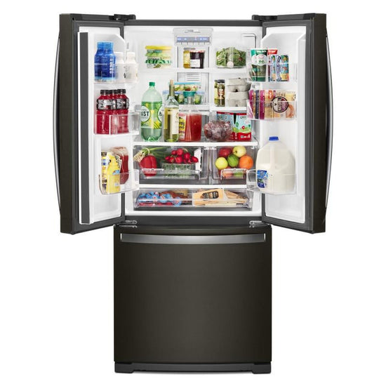 Whirlpool 30 Inch French Door Refrigerator with 19.7 Cu. Ft. Capacity, Black Stainless - WRF560SFHV