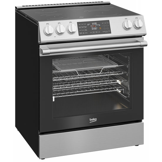 Beko 30 Inch Slide-In Electric Range, Stainless Steel - SLER30524SS