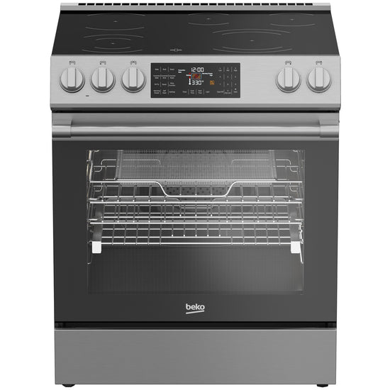 Beko 30 Inch Slide-In Electric Range, Stainless Steel - SLER30524SS