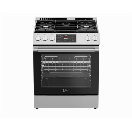 Beko 30 Inch Slide-In Gas Range with 5 Gas Burners, Stainless Steel - SLGR30523SS