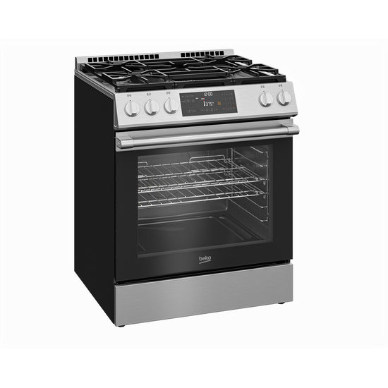 Beko 30 Inch Slide-In Gas Range with 5 Gas Burners, Stainless Steel - SLGR30523SS