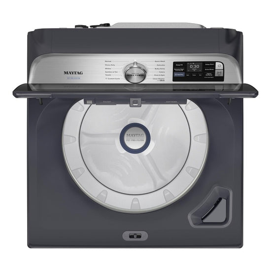 Maytag 6.0 Cu. Ft. Top Load Agitator Washer with Extra Power, Midnight Steel - MTW7205RF