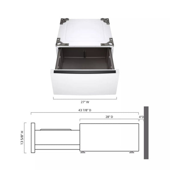 LG 27 Inch Pedestal Storage Drawer, White - WDP6W