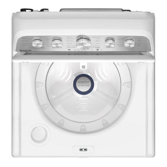 Maytag 5.4 Cu. Ft. Top Load Agitator Washer with Extra Power and Pet Pro Option, White - MTW5605RW