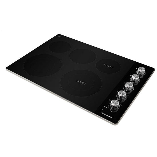 KitchenAid 30 Inch Electric Cooktop with 5 Elements - KCES550HSS