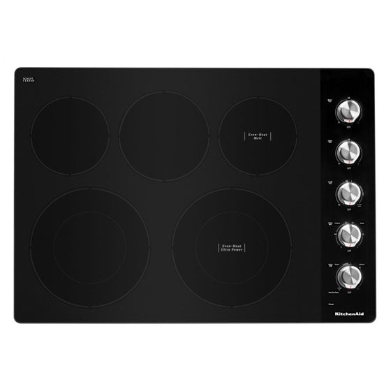 KitchenAid 30 Inch Electric Cooktop with 5 Elements - KCES550HSS