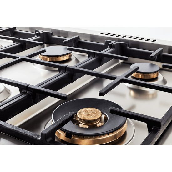 Bertazzoni 36 Inch All Gas Range with 6 Brass Burners and Cast Iron Griddle - MAS366BCFGMXTLP