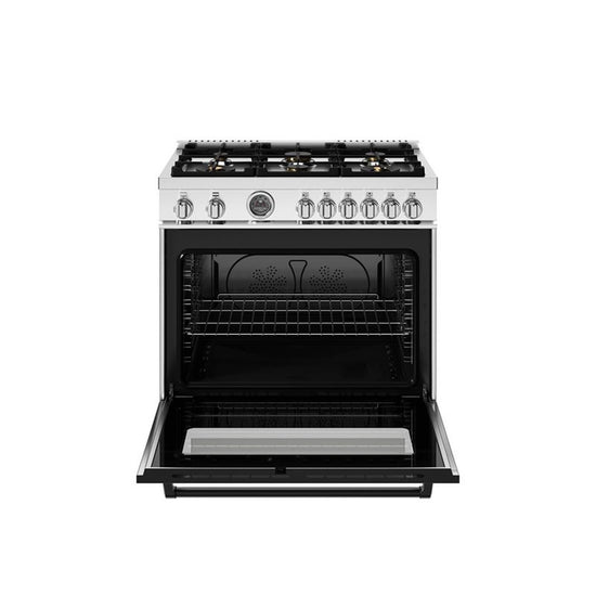 Bertazzoni 36 Inch All Gas Range with 6 Brass Burners and Cast Iron Griddle - MAS366BCFGMXTLP