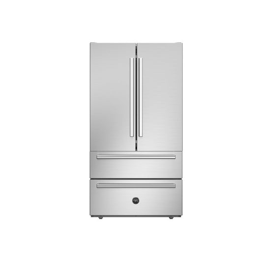 Bertazzoni 36 Inch Freestanding Counter-Depth French Door Refrigerator, Stainless Steel - REF36FDFIXNB