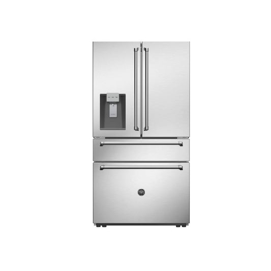 Bertazzoni 36 Inch Freestanding French Door Refrigerator, Stainless Steel - REF36FDFZXNT