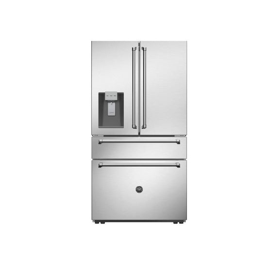 Bertazzoni 36 Inch Freestanding French Door Refrigerator, Stainless Steel - REF36FDFZXNT
