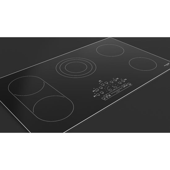 Fulgor Milano 36 Inch Radiant Cooktop with Brushed Aluminum Trim, Black Glass - F6RT36S2