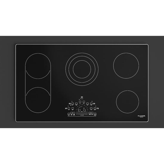 Fulgor Milano 36 Inch Radiant Cooktop with Brushed Aluminum Trim, Black Glass - F6RT36S2