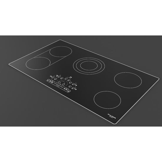 Fulgor Milano 36 Inch Radiant Cooktop with Brushed Aluminum Trim, Black Glass - F6RT36S2
