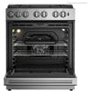 Blomberg 30 Inch Slide-In Dual Fuel Range with 5 Sealed Burners and 5.7 cu. ft. Convection Oven - BDF30522CSS