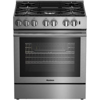 Blomberg 30 Inch Slide-In Dual Fuel Range with 5 Sealed Burners and 5.7 cu. ft. Convection Oven - BDF30522CSS