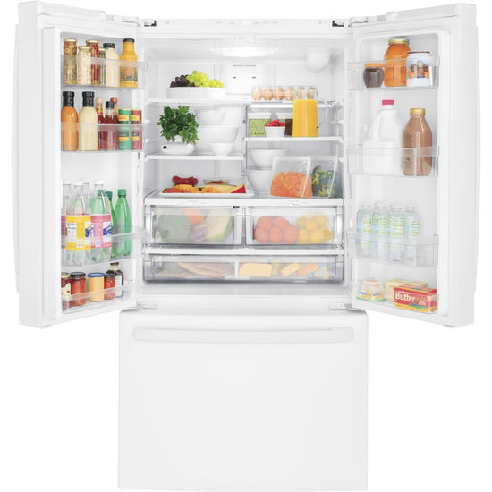 GE 27.0 Cu. Ft. French Door Refrigerator, White - GNE27JGMWW