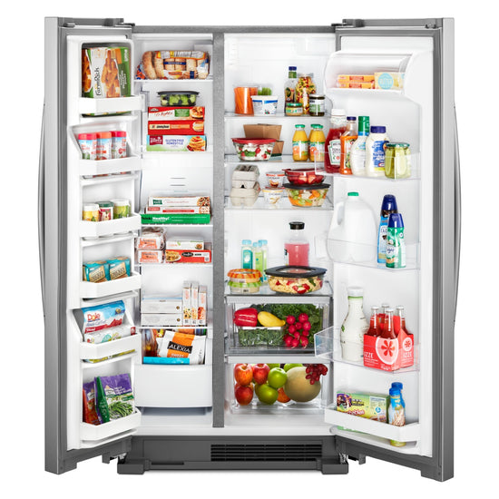 Whirlpool 36 Inch Side-by-Side Refrigerator with 25 cu. ft. Capacity, Stainless Steel - WRS315SNHM