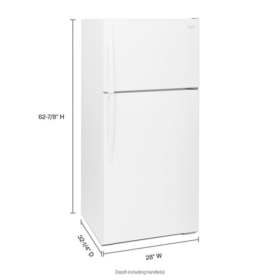 Whirlpool 28 Inch Wide Top Freezer Refrigerator - WRT314TFDW