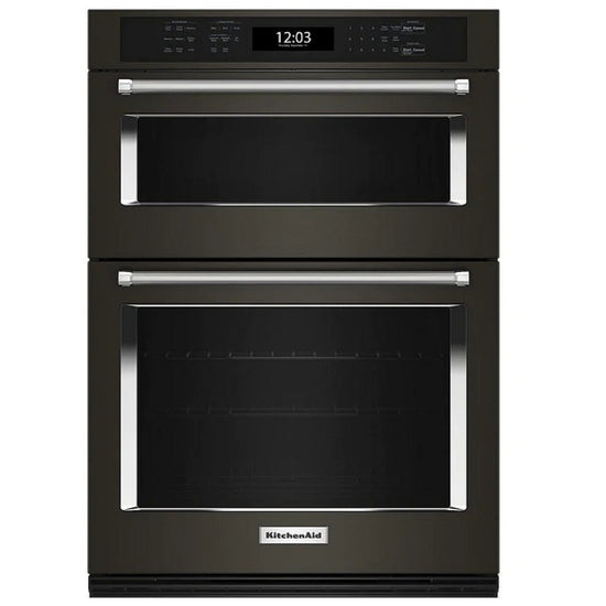 KitchenAid 30 Inch Microwave Wall Oven Combo with True Convection and Air Fry - KOEC530PBS
