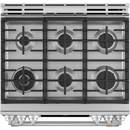 Café 30 Inch Slide-In Dual-Fuel Range with No-Preheat Air Fry, Stainless Steel - CC2S900P2MS1