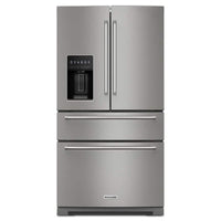 KitchenAid 26.2 cu. ft. Standard-Depth French Door Refrigerator, Stainless Steel - KRMF536RPS