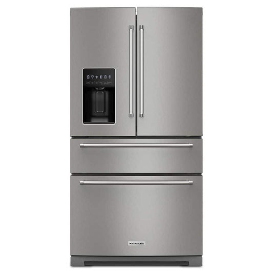 KitchenAid 26.2 cu. ft. Standard-Depth French Door Refrigerator, Stainless Steel - KRMF536RPS