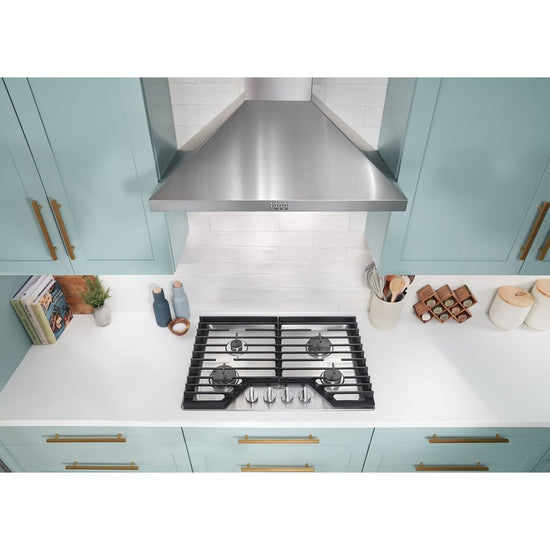 Whirlpool 30-Inch Gas Cooktop with EZ-2-Lift Hinged Cast-Iron Grates - WCGK5030PS