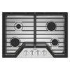 Whirlpool 30-Inch Gas Cooktop with EZ-2-Lift Hinged Cast-Iron Grates - WCGK5030PS