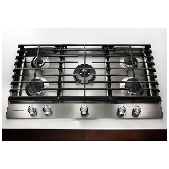 KitchenAid 36 Inch 5-Burner Gas Cooktop, Stainless Steel - KCGS556ESS
