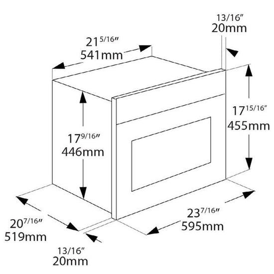 Porter&Charles 24 Inch Built-In Microwave with Grill, 1.3 cu. ft. - MWPS60TM-1