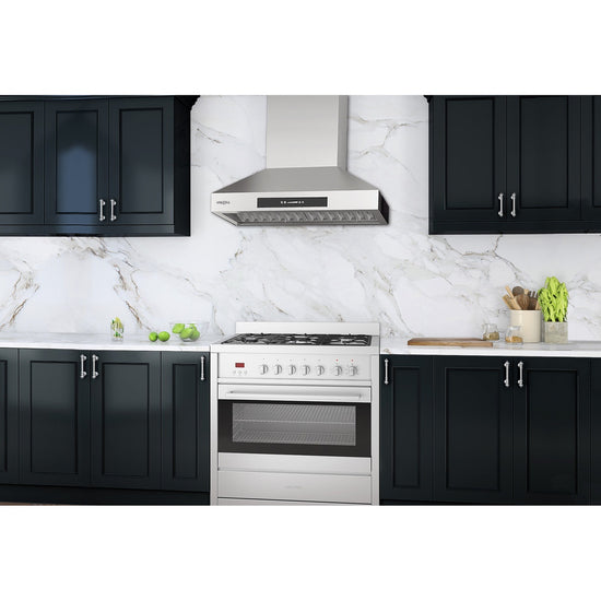 Ancona 36 Inch Wall-Mounted Pyramid Range Hood, Stainless Steel - PYRAMID 36