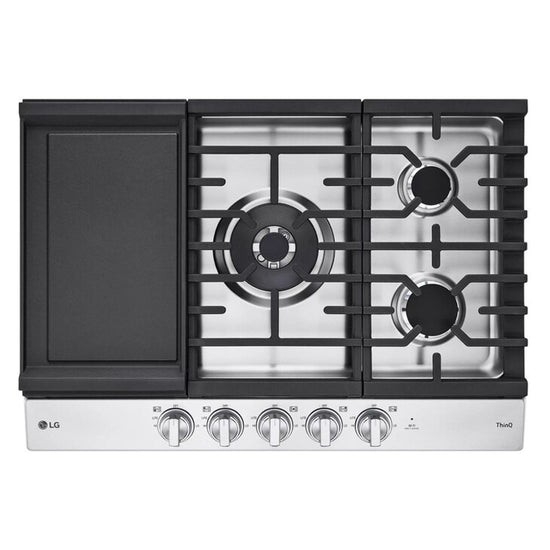 LG 30 Inch Smart Gas Cooktop with UltraHeat 22K BTU Dual Burner - CBGJ3027S