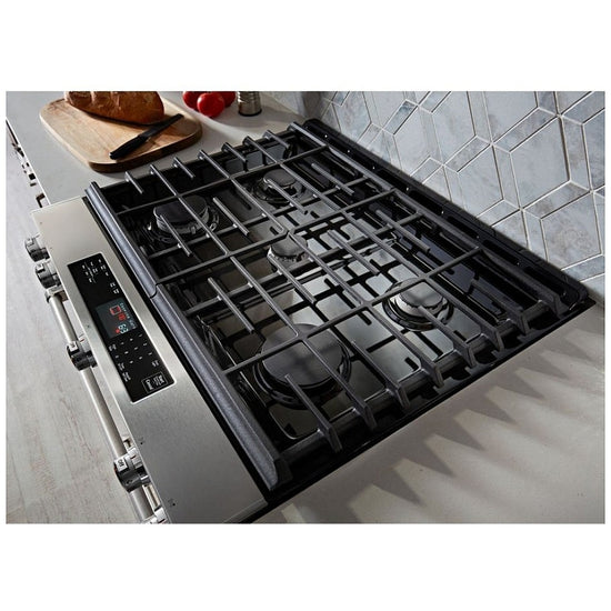 KitchenAid 30 Inch Slide-In Gas Range with 5.8 cu. ft. Capacity - KSGG700EBS