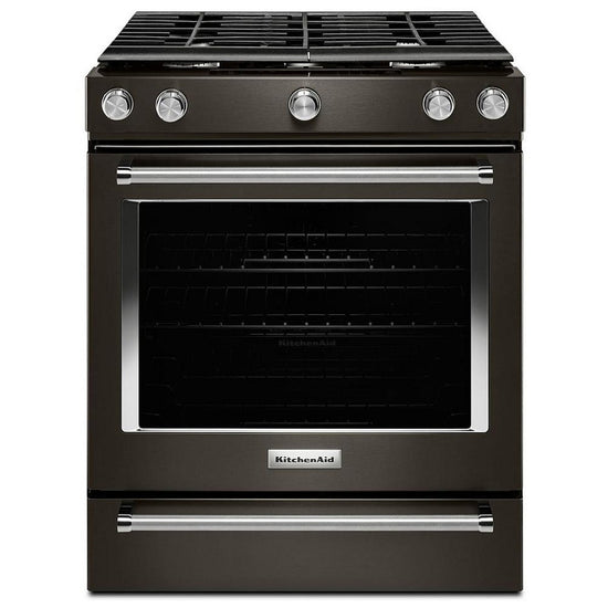 KitchenAid 30 Inch Slide-In Gas Range with 5.8 cu. ft. Capacity - KSGG700EBS