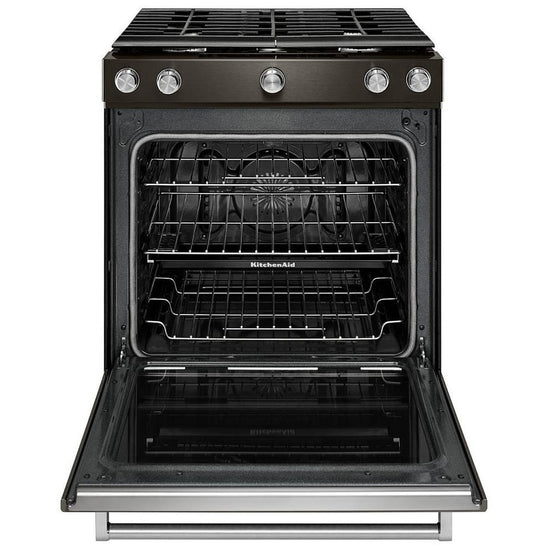 KitchenAid 30 Inch Slide-In Gas Range with 5.8 cu. ft. Capacity - KSGG700EBS