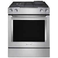KitchenAid 30 Inch Slide-In Dual Fuel Range with Built-In Downdraft - KSDG950ESS