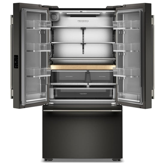 KitchenAid 36 Inch Counter-Depth French Door Refrigerator with 24.3 Cu. Ft. Capacity, Black Ore - KRFC236SBE