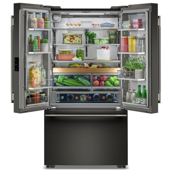 KitchenAid 36 Inch Counter-Depth French Door Refrigerator with 24.3 Cu. Ft. Capacity, Black Ore - KRFC236SBE