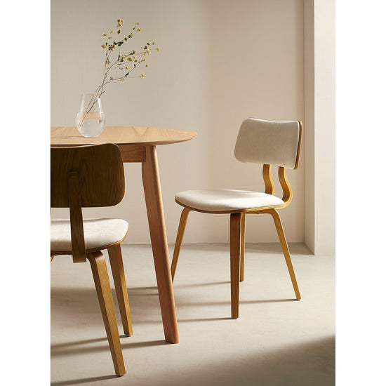 Hoft Home Zaki Dining Chair, Beige and Oak - 202-581BG-HH