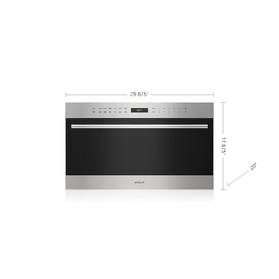 Wolf 30 Inch Built-In Microwave Drawer, Stainless Steel/Black - MDD30TE/S/TH