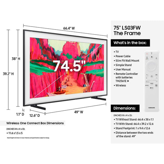 Samsung 75 Inch The Frame Pro Neo QLED 4K TV - QN75LS03FWF
