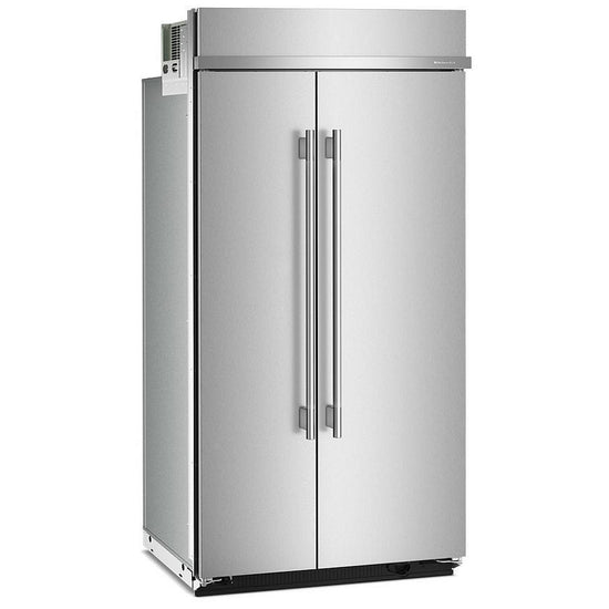 KitchenAid 42 Inch Built-In Side-by-Side Refrigerator with 25.5 cu. ft. Capacity, Stainless Steel - KBSN742SPS