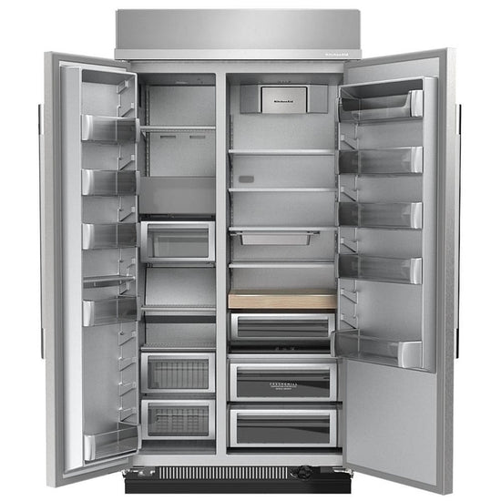 KitchenAid 42 Inch Built-In Side-by-Side Refrigerator with 25.5 cu. ft. Capacity, Stainless Steel - KBSN742SPS