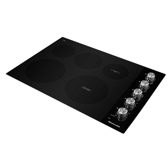 KitchenAid 30 Inch 5-Element Electric Cooktop, Black - KCES550HBL