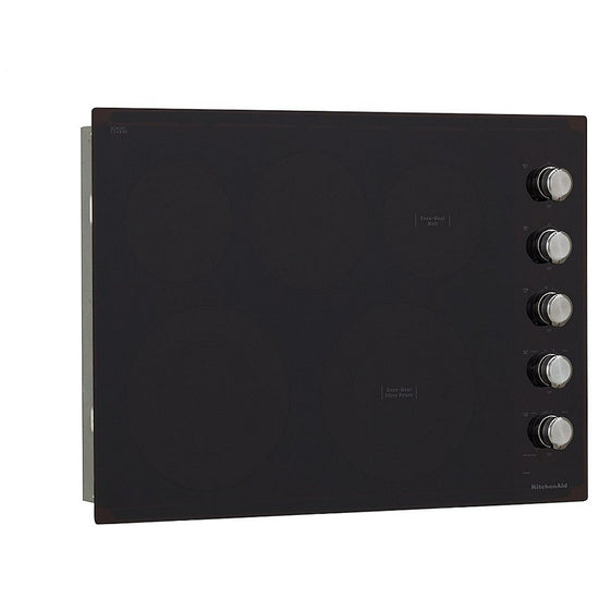 KitchenAid 30 Inch 5-Element Electric Cooktop, Black - KCES550HBL