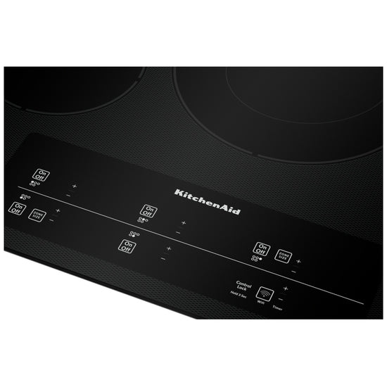 KitchenAid 30 Inch 5-Element Electric Cooktop, Black - KCES950KBL